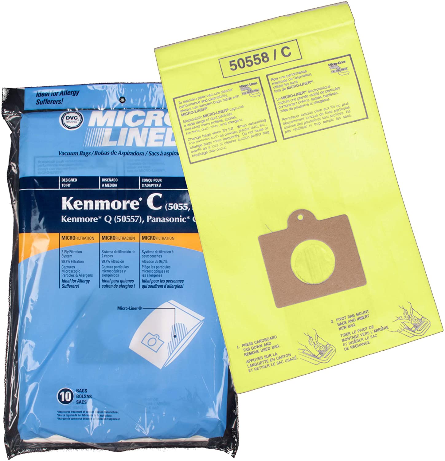 10-count Kenmore Disposable Canister Vacuum Cleaner Bags 50403 