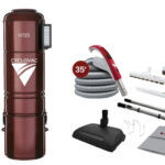 Central vacuum 725 with electric attachment kit 110/24V and Exclusive Cyclovac hose and handle - Super Luxe brush 12 in. (30.5 cm) and Airstream powerhead - Hose 35 ft. (10.67 m)