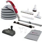 Cyclovac cleaning package with exclusive 110/24V hose, EBK360 electric powerhead, Super Luxe floor brush, and premium cleaning accessories