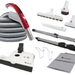 Cyclovac cleaning package with exclusive 110/24V hose, SEBO ET-1 powerhead, Super Luxe floor brush, and premium cleaning accessories