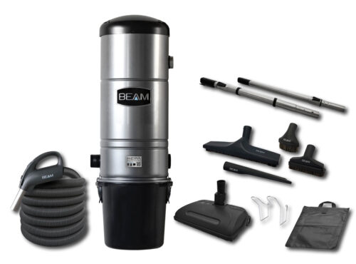 Beam 375 Hybrid central vacuum with 24V attachment kit and 35 ft Peppercorn hose