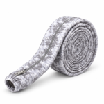 Zippered central vacuum hose cover in grey pattern on white background