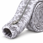 Rolled central vacuum hose cover with zipper in grey pattern