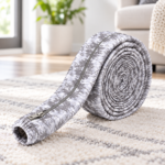 Zippered central vacuum hose cover displayed in a home setting