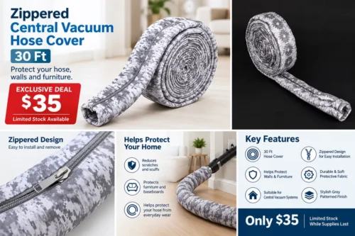 30 Ft Zippered Central Vacuum Hose Cover – Product View