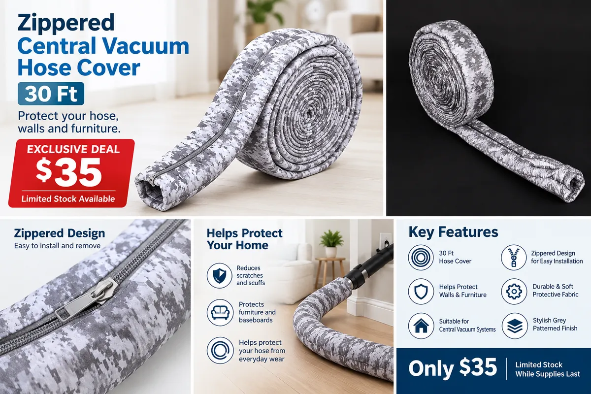 hose-cover-30ft-exclusive-deal-web 30 Ft Zippered Central Vacuum Hose Cover – Product View